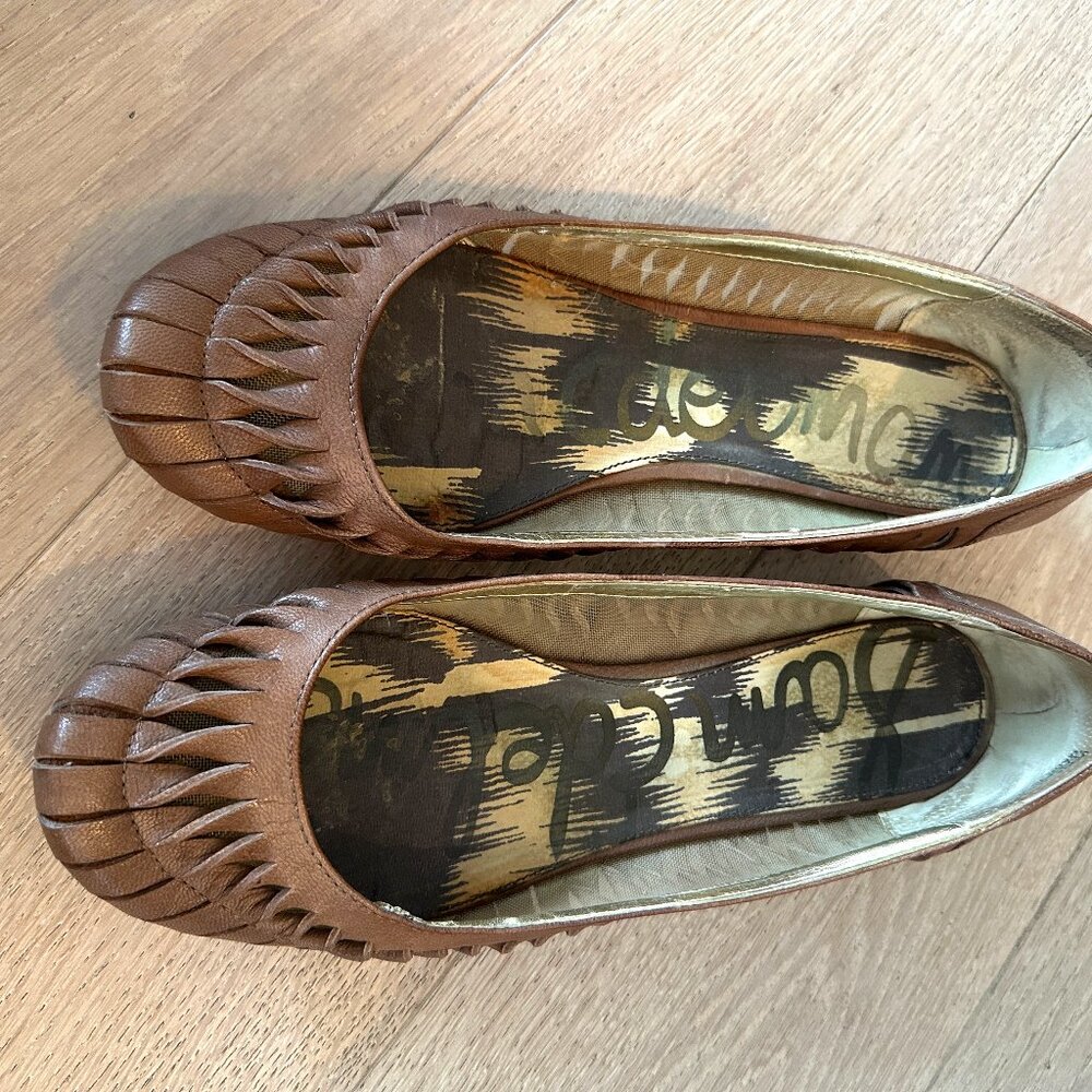 Sam Edelman Tan Leather Ballet Flats